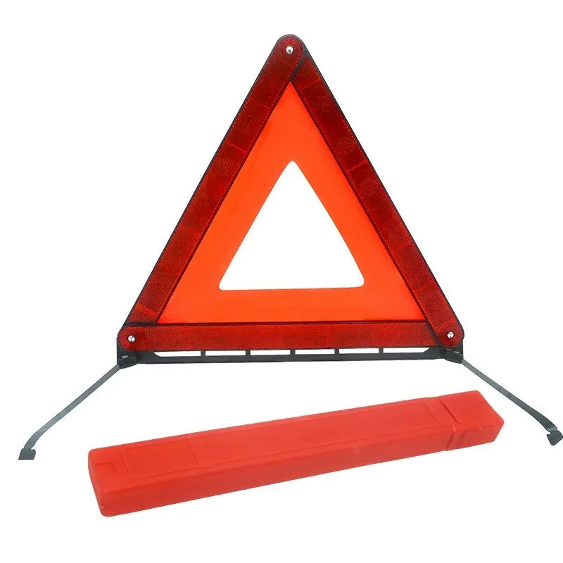 Car Emergency Breakdown Warning Triangle Red Reflective Road Safety Hazard Car Tripod Portable Foldable Stop Sign Reflector