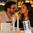 6/12Pc 6.6inch LED Flameless Taper Candles with Remote Flickering CandleSticks Plastic Window Candles for Halloween Christmas