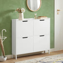 SoBuy FSR100 4 flap shoe rack 8 shelf surface shoe cabinet narrow shoe chest of drawers shoe shelf