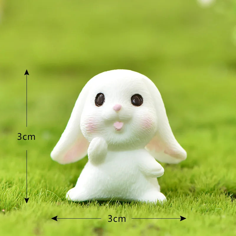 Cute Animal Easter Rabbit Mini Figurines Bunny Carrot Cake Decoration Chick Cupcake Toppers Easter Party Baking Supplies