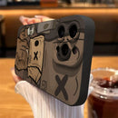 Cartoon Paper Man Muster Handyhülle für iPhone 15 14 13 12 11 Pro Max XS XR X 7 8 Plus 15 Stoßfeste Matte Weiche Silikonhülle
