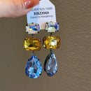 High Quality Geometric Crystal Long Waterdrop Earrings for Women Elegant Bride Wedding Ms Daily Jewelry Pendant Gift 2023 Trendy