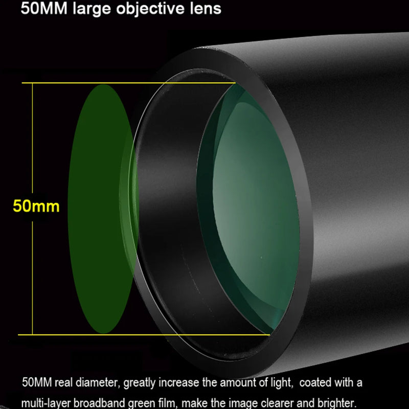 Borwolf 12-36X50 Binoculars BAK4 Prism Optical Lens High Power Hunting Birdwatching Monocular Light Night Vision Telescope