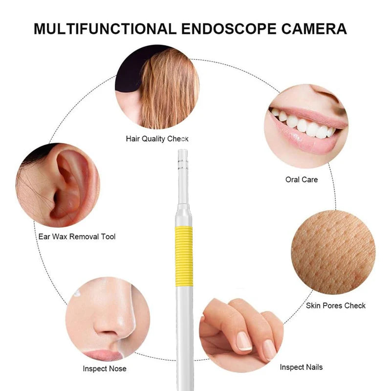 Ear Wax Removal Camera USB Ear Endoscope Camera With 6 Adjustable LED Ear Camera Compatible with Android Smartphone PC