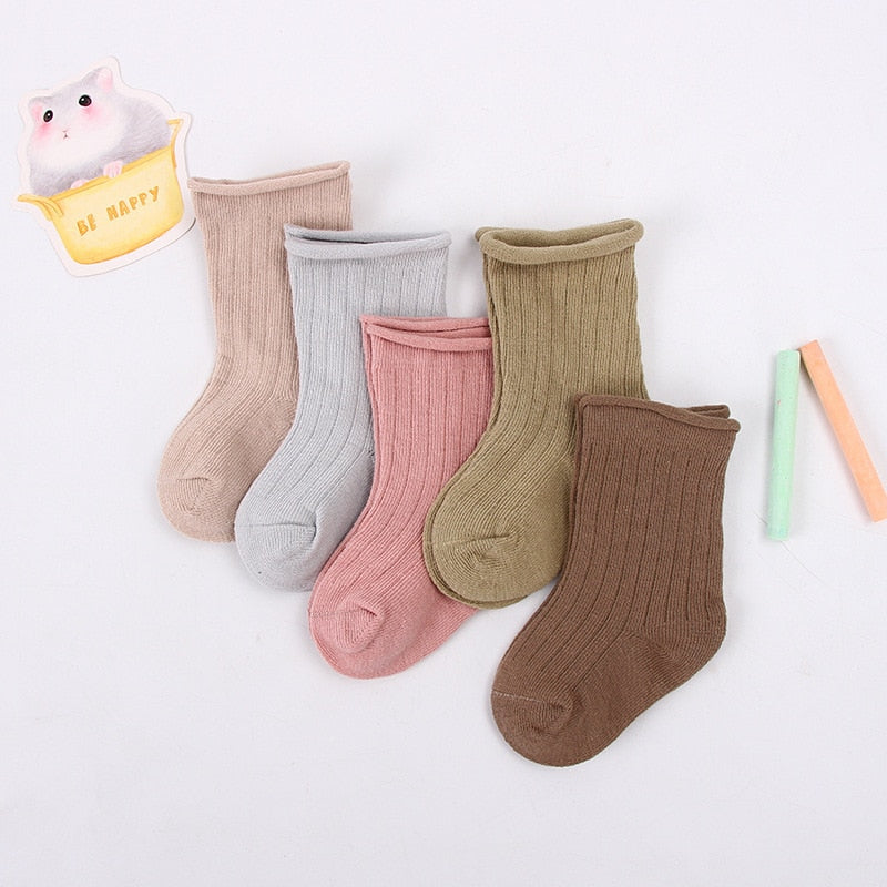 Baby Toddler Cotton Socks Solid Kids Boys Girl Spring Autumn Short Newborn Ribbed Sock Baby Clothing Winter