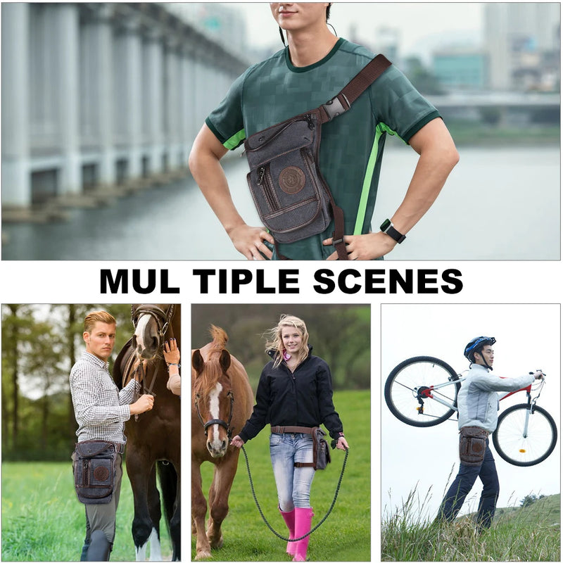 Portable Equestrian Drop Leg Bag High Quality Canvas Nylon Horse Riding Waist Bag Outdoor Equestrian Equipment Large Capacity