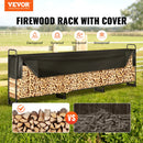 SucceBuy 12.7FT Outdoor Firewood Rack with Cover Heavy Duty Firewood Holder & 600D Oxford Waterproof Cover for Fireplace Patio