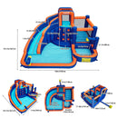 Hapcap Combo Inflatable Bounce House Kids Jumping Castle with Big Curved Slide,2 Climbing Walls,with Air Blower