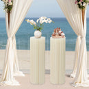 3pcs/2pcs Foldable Cardboard Centerpiece Display Cylinder Flowers Stand Columns Display for Wedding Party Garden Decoration