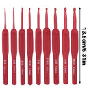 9PCS Red Crochet Hook Ergonomic Handle for Arthritic Hands Extra Long  Knitting Needles for Beginners and Crocheting Yarn