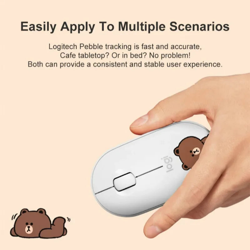 Logitech Pebble M350 Wireless Bluetooth Mouse Mice Mute Slim Bluetooth Mouse For Laptop PC Office Home Unifying Colorful Mouse