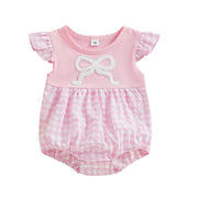 My First Easter Baby Girl Outfits Cute Rabbit Bubble Romper Newborn Collared Smocked Bodysuit Summer Clothes