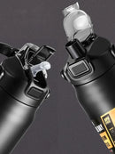 Portable Thermos with Straw Cold and Hot Thermal Mug Tumbler Coffee Cup Sports Vacuum Flasks 304 Stainless Steel Water Bottle