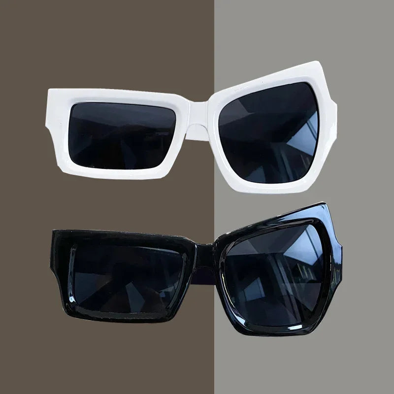 Fashion Irregular Square Sunglasses Funny Party Asymmetrical Sun Glasses Men Brand Designer Personality Black Sunglasses