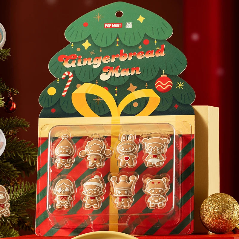 POP MART POP BEAN Gingerbread Man Set Including 8 Mini Figurines Christmas Gift