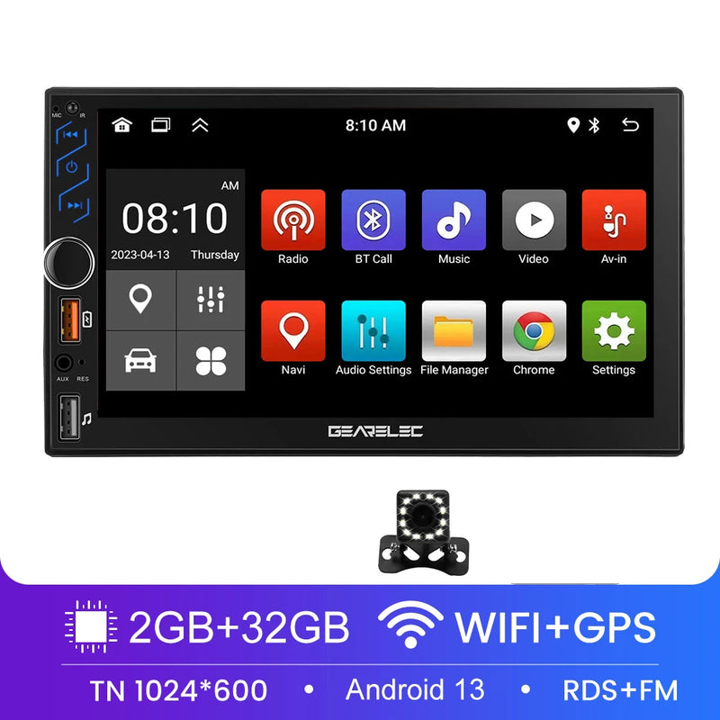 7 Inch Car Radio 2 Din Android 13 Carplay Android Auto Universal Car Multimedia Player Autoradio HD Touch Screen FM Bluetooth