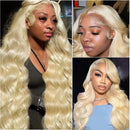 613 Blonde Honey Colored Body Wave 13x6 Frontal Full HD Transparent Lace Human Hair Wigs Lace Front Preplucked Wig Black Women