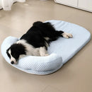 Removeable Summer Dog Bed Ice Silk Cooling Pet Mat Foam Sleeping Sofa Puppy Kennel Summer Cooling Fabric Dog Cat Bed Pet Cushion