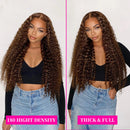 250 Density 30 Inch Highlight Wig Human Hair Deep Wave 13x6 Hd Lace Front Wig 13x4 Curly Human Hair Wigs  Pre Plucked For Women