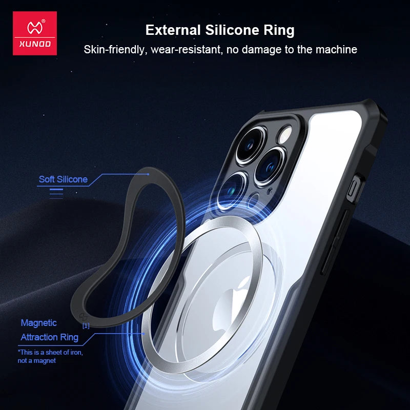 Xundd Shockproof Case For iPhone 12 13 14 Pro Max Case Magnetic Phone Cover For iPhone12 iPhone13 iPhone14 Pro Case For Magsafe