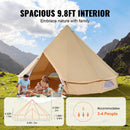 SucceBuy Canvas Bell Tent 4 Seasons 3m/6m Yurt Tent Canvas Tent for Camping with Stove Jack Breathable Tent Holds up to 4 People