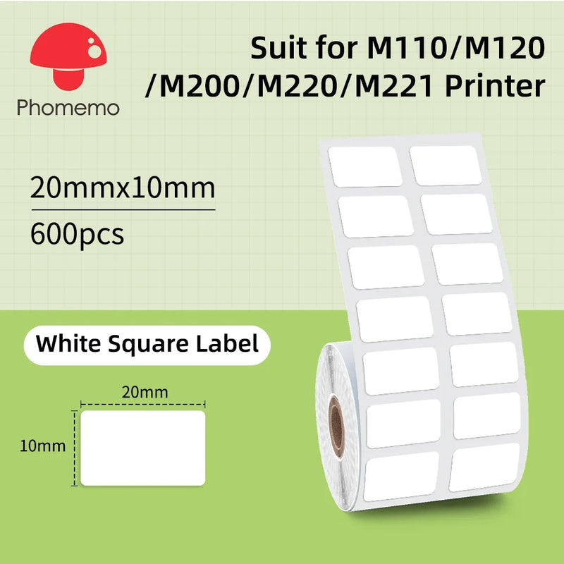 Phomemo Mini Printer Thermal White/Color/Round/Transparent Sticker Self Adhesive Waterproof Sticker For M110 M220 M221 M120 M200