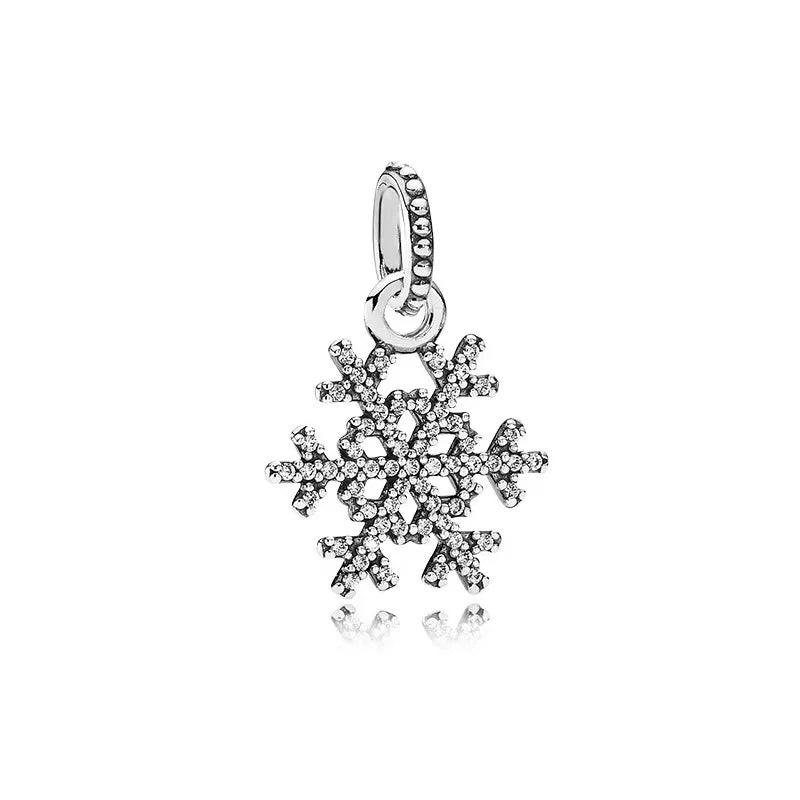 925 Sterling Silver Sparkling Row Clip Pink Daisy Flower Bead Clover Dangle Charm Fit Original Pandora Bracelet DIY Jewelry Gift