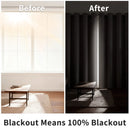 Solid 100% Blackout Curtain for Living Room Grommets Top Thermal Insulated Light Blocking Curtain Drapes for Home Patio Privacy