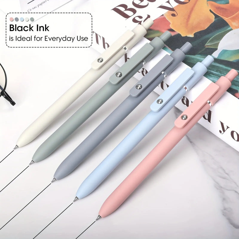 5pcs/set 0.5mm Quick Dry Gel Pen Fine Tip Smooth Writing Pen, Cute Ballpoint Pen,  Smooth Writing, School Office Supplies