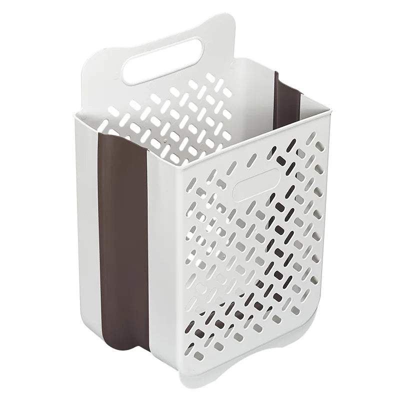 Bathroom Folding Dirty Clothes Storage Basket Wall Mounted Hanging Portable Punch-Free Clothes Bucket Organizer Laundry Basket