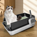 Stainless steel litter, Cat litter box, Semi-closed Cat toilet home with eclabus Protection, cleaning spovel included, litter for large cats, cats and rabbits