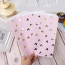 12 Stück Papiertüten Süße Gastgeschenke Weiß Violett Kraftfolie Herz Geschenktasche Geburtstag Hochzeit Bonbontüte Kekstüten Goldprägung Aufkleber