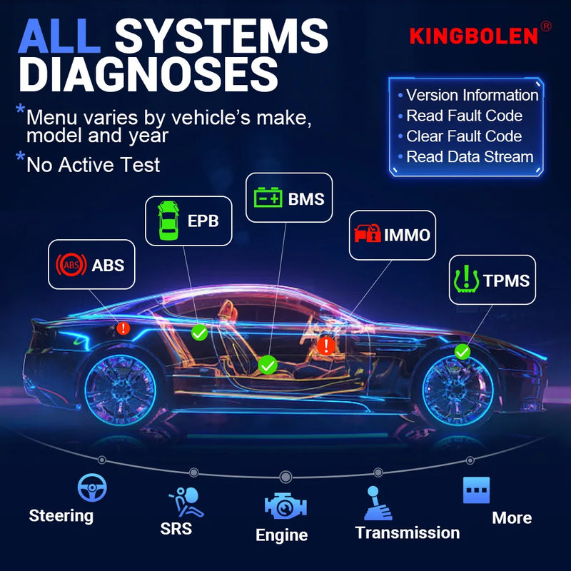 KINGBOLEN S6 OBD Automotive Scanner Bluetooth All System Car Diagnostic Tools 28 Resets IMMO/BMS/TPMS/ABS Bleeding Lifetime Free