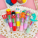 20/40pcs/Set, Cute Retractable Multicolor Ballpoint Pens, Medium Tip Resin Material Office Supplies, School Stationery