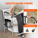 VEVOR Toilet Safety Rail, 300LBS Foldable Toilet Seat with Non-Slip Handles, Reinforced Aluminum Alloy Tube, Fit for the Injured