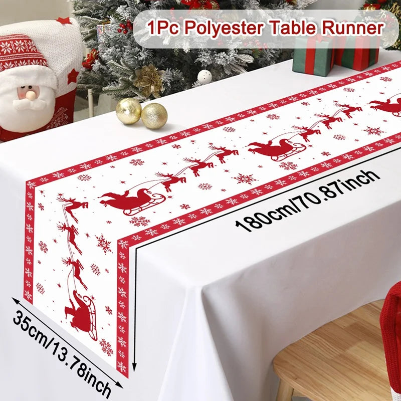 Christmas Table Runner Merry Christmas Decoration For Home Xmas Table Decor 2025 Navidad Notal Noel Ornament Happy New Year 2026
