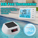 2025 NEW Intelligent Solar Powered Pool Thermometer With LED Digital Gauge 100 Meter Wireless Transmission green
