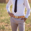 Men's Belt Metal G-Buckle PU Leather Belt High Quality Belts for Women Luxury Designer Brand Men's Black Belt