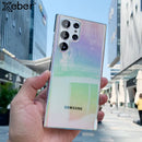 Laser-Farbverlauf durchsichtige Hülle für Samsung S24 S23 S22 Ultra S21 Plus S20 FE Note 20 10 Pro A73 A53 A33 A13 5G Bunte Regenbogen-Hülle
