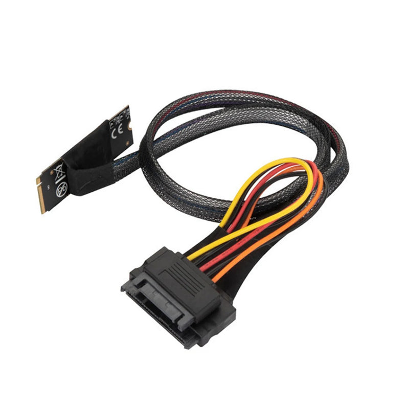 M.2 M-key to U.2 (SFF-8639) Cable with 15-pin SATA  15-Pin Female Connector for 2.5 inch NVMe SSD Hard Disk Adapter Connector