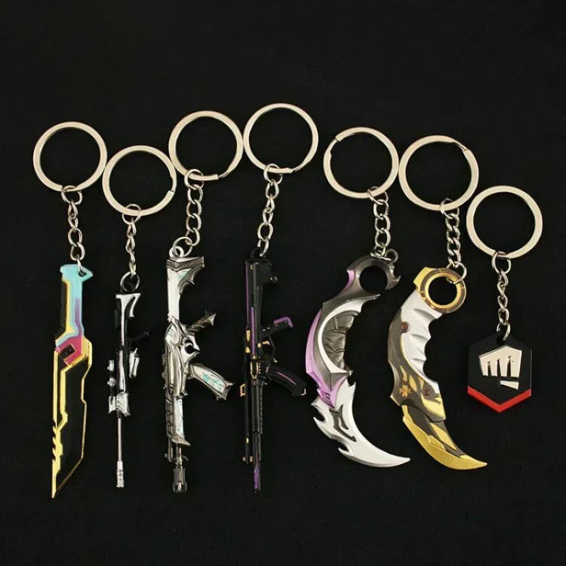 Valorant Weapon Keychain Reaver Karambit Vandal Prime Champions Skins Samurai Sword Pocketknife Weapon Model Gifts Toys for Boys