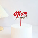 Best Mom Mother's Day Party Cake Topper Pink Red Love You Mum Acrylic Cake Topper for Mommy Birthday Party Cake Decorations Gift