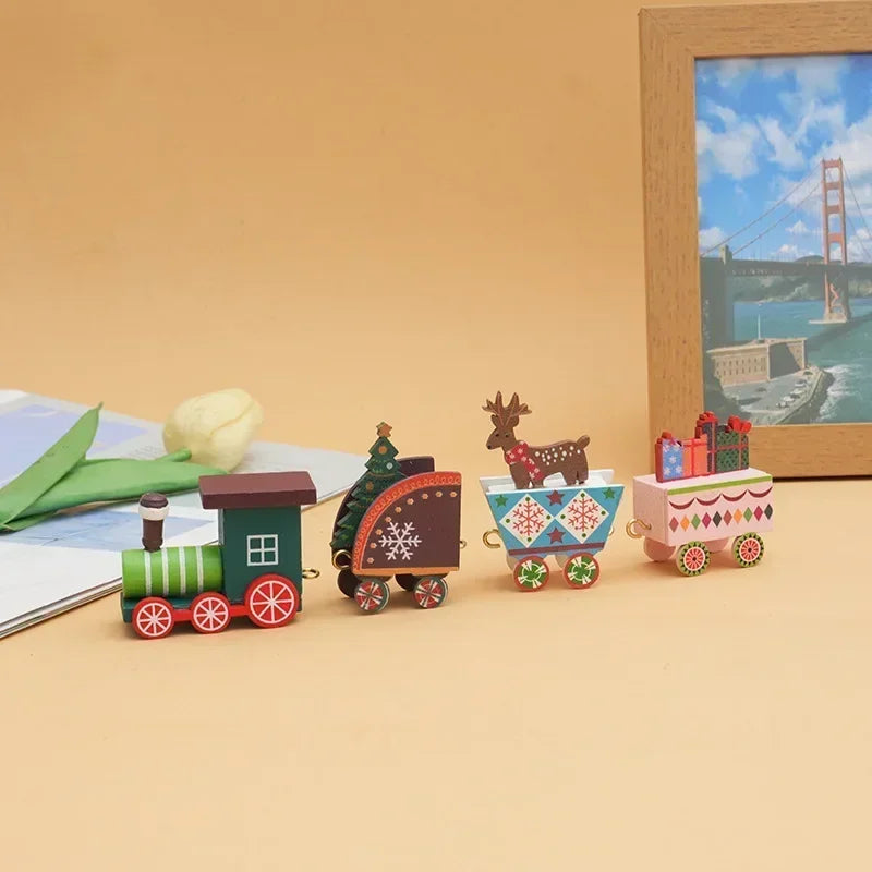 New Wooden/Plastic Train Christmas Ornament Merry Christmas Decoration for Home 2023 Xmas Gifts Noel Natal Navidad New Year 2024