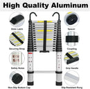 DayPlus Multi-Purpose 6.2M Telescopic Ladder with Removable Hook Aluminium Folding Ladder Non-Slip Extendable Robust 150kg/330lb