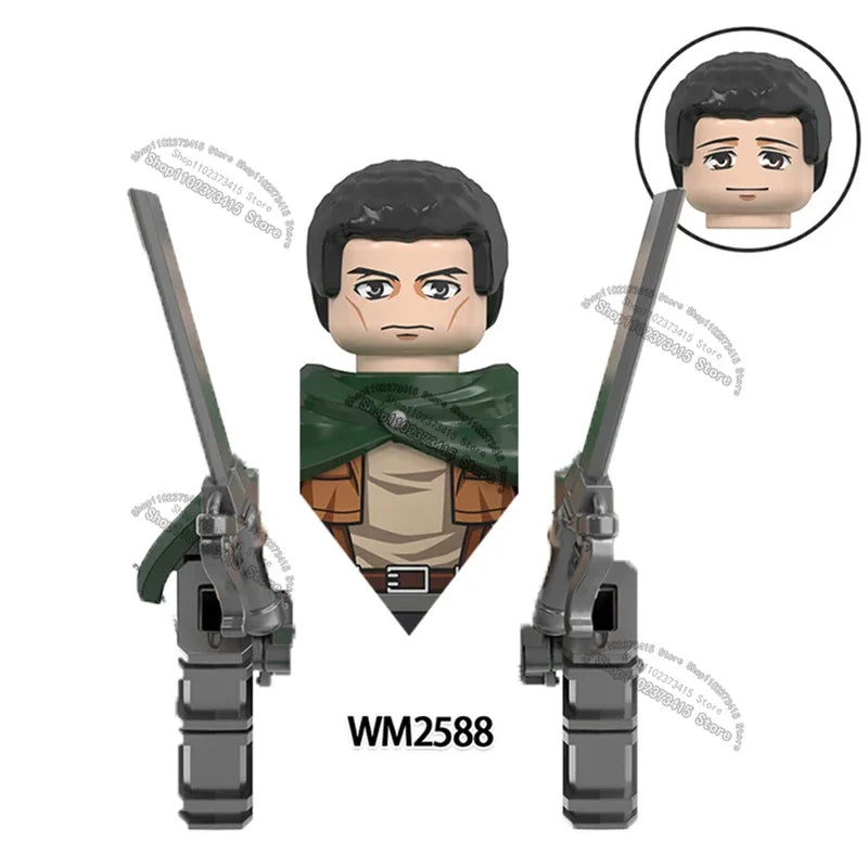 WM6165 WM6166 WM6148 Blocks Anime Bricks Dolls Action Toy Fig Building Blocks Erem Jaeger Armin Levi Mikasa Model Doll
