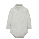 Baby Girls' Bodysuit Long Sleeve Triangle 100% Cotton Soft Comfortable Jumpsuit  Solid Color Fashion Simple High Collar 0-2 Yeas