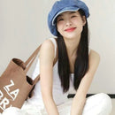 Vintage Washed Denim Newsboy Cap Women Octagonal Hat Spring Autumn Artistic Painter Berets Cap Newsboy Cap