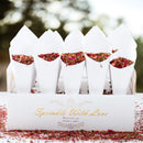 Kraft Paper Wedding Confetti Cone Holder Support for Wedding Decor Confetti Cones Stand Box Tray Fake Flower Wedding Paper Cones
