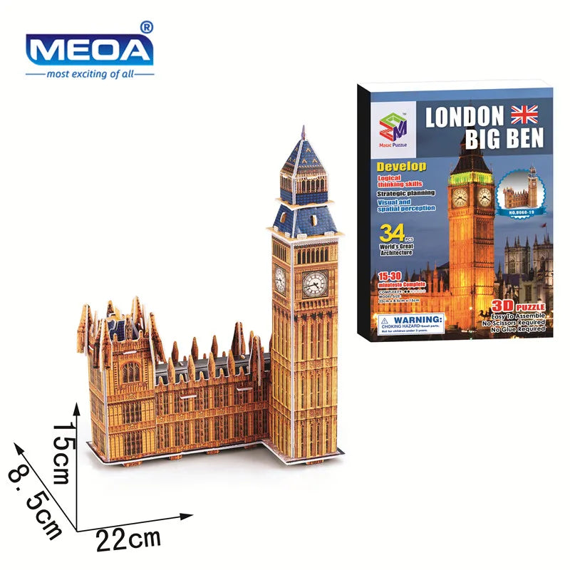 40 Style World Famous Architecture Building 3D Puzzle Model Construction Jigsaw Puzzles Toys For Kids Christmas Gift