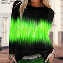 Long Sleeve Gradient Pattern Women Fashion T-Shirts Spring Autumn 3D Tie-dye Print Street Ladies Tees 6XL Big Size Casual Tops